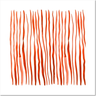 Vertical watercolor lines - orange Posters and Art